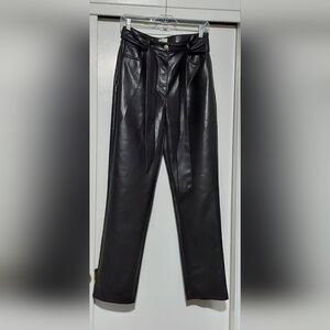 Aritzia Wilfred Black Vegan Leather Trousers